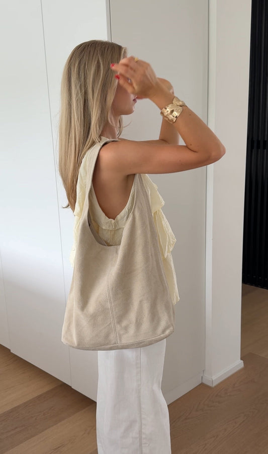SUEDE SHOPPER CREME