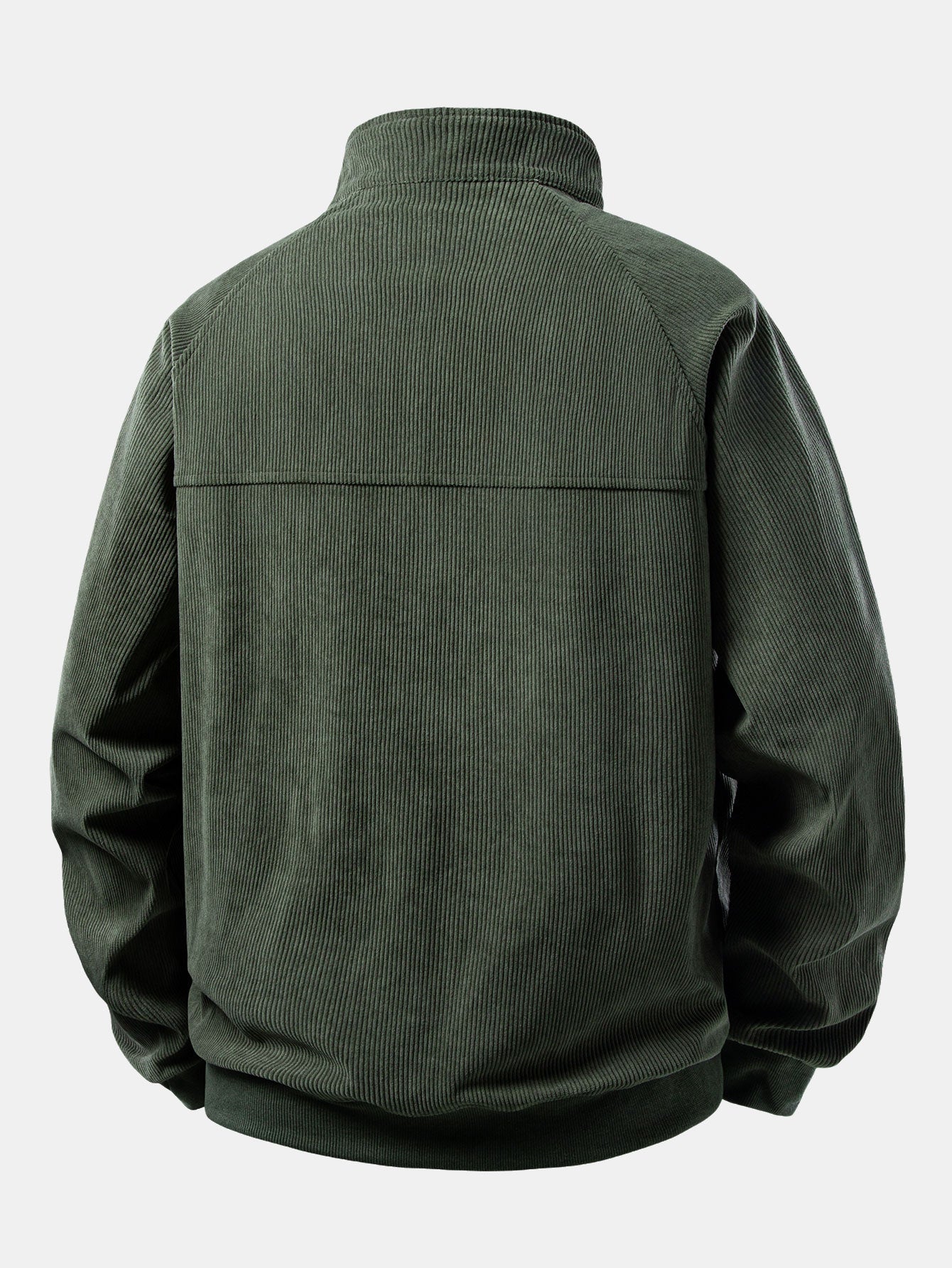 Quarter Zip Corduroy Raglan Ärmel Sweatshirt & Gerade Bein Corduroy Hose