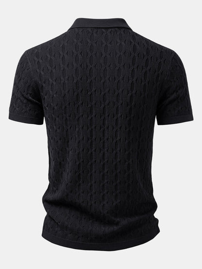 Verdrehtes Jacquard-Strickhemd & Slim Fit Tapered Hose