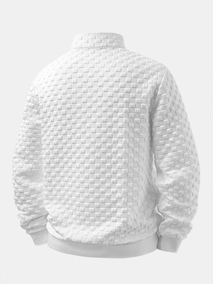 Schachbrett Jacquard Quarter Zip Sweatshirt & Jogginghosen