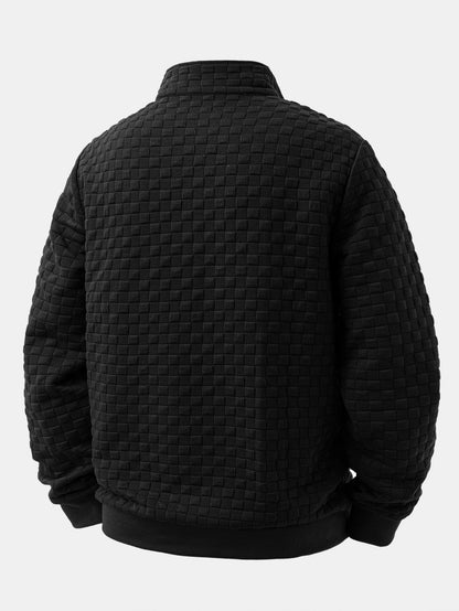 Schachbrett Jacquard Quarter Zip Sweatshirt & Jogginghosen
