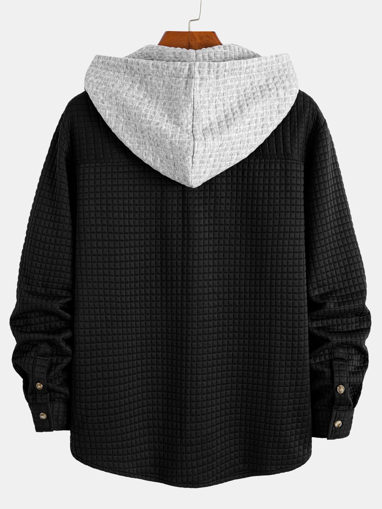 Kontrast Waffel Kapuzenhemd & Kordelzug Waffel Jogger-Hosen