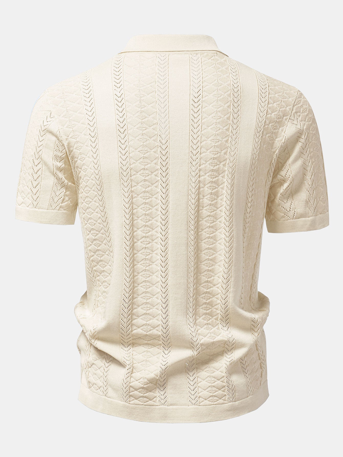Texturiertes Jacquard-Offene Strickshirt & Crinkle-texturierte Gerade Hosen