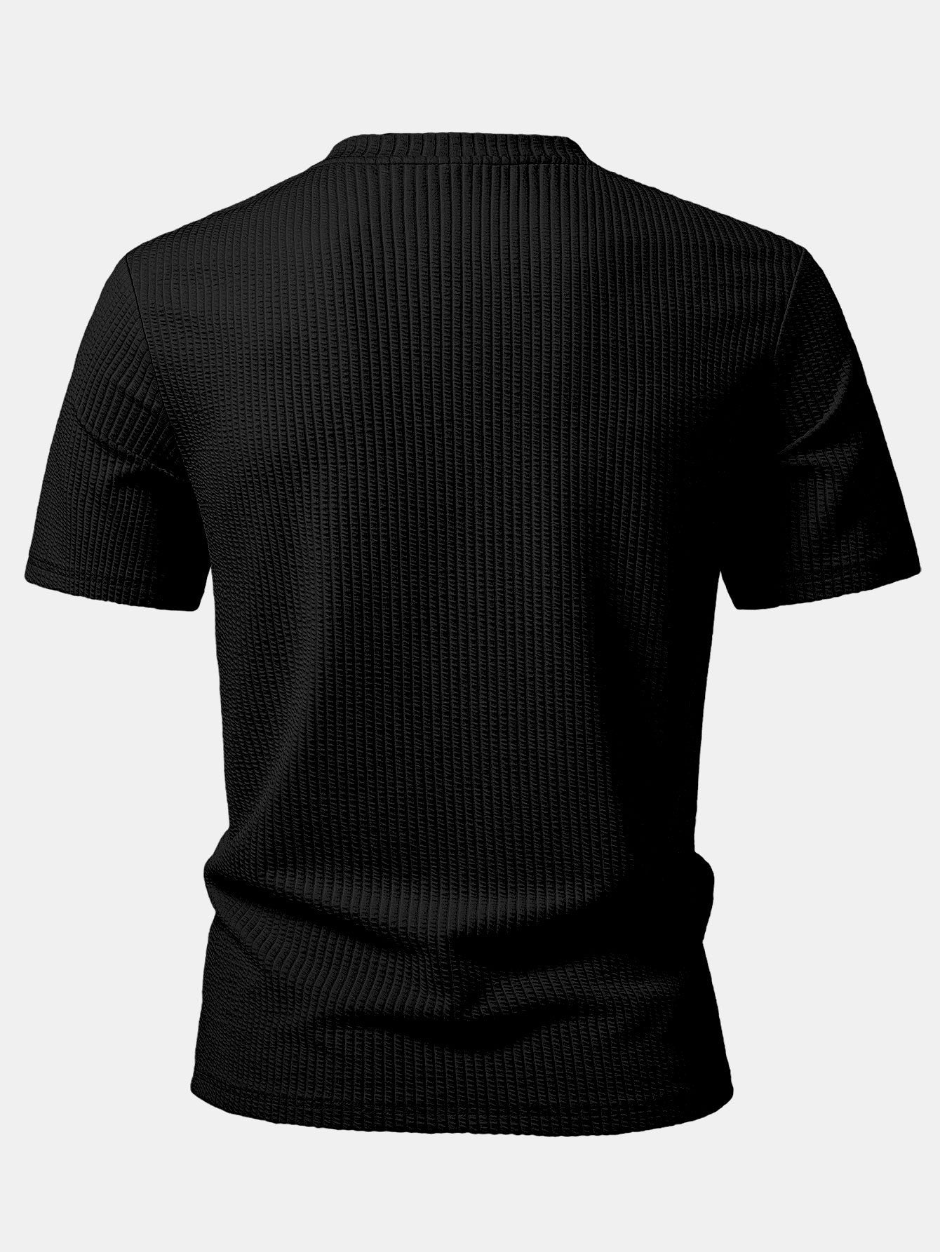 Muscle Fit Ripp-Notch-Kragen T-Shirt & gerade geschnittene Ripp-Hosen