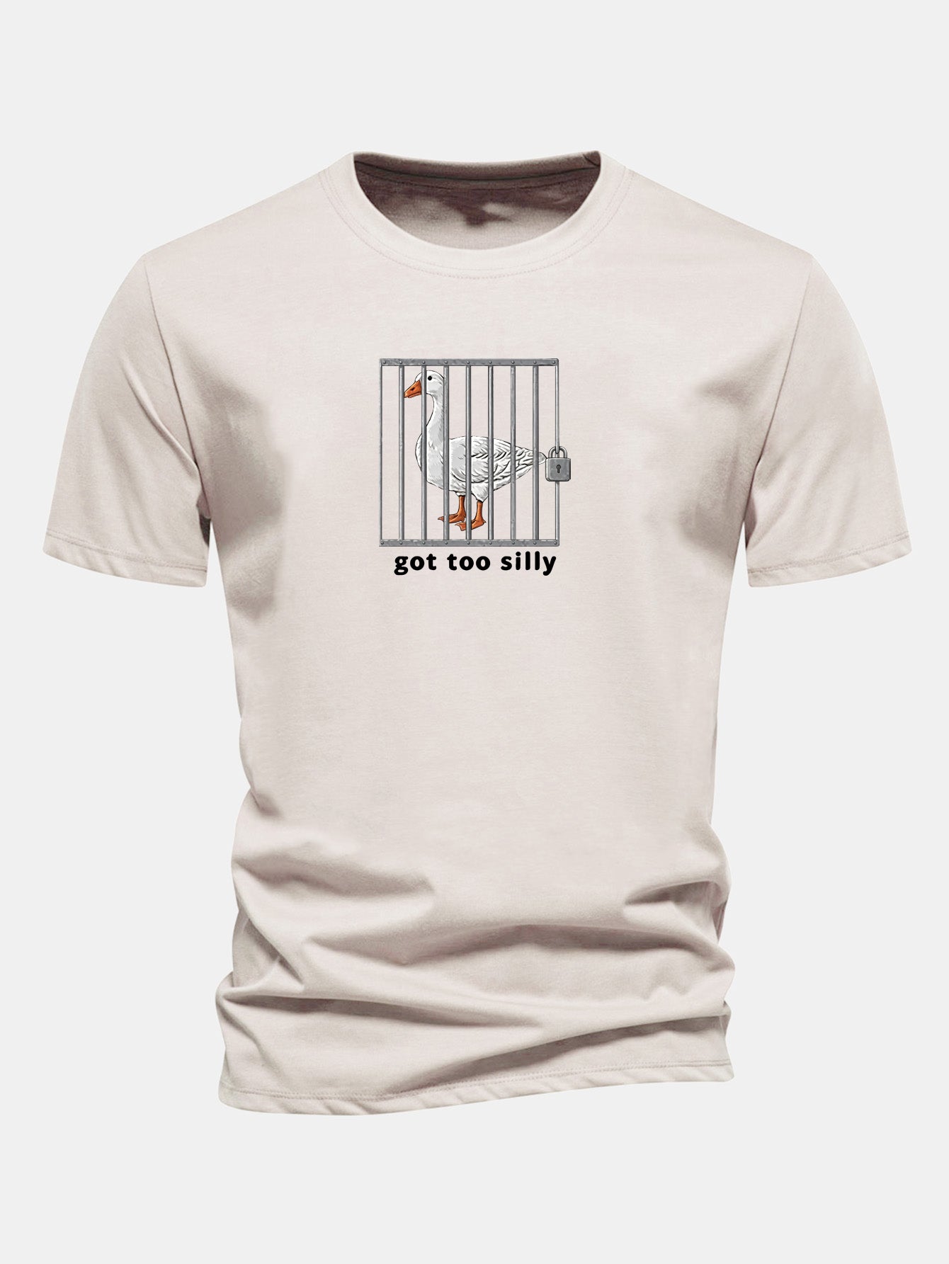 Regulär geschnittenes T-Shirt mit lustigem Gänse-Druck