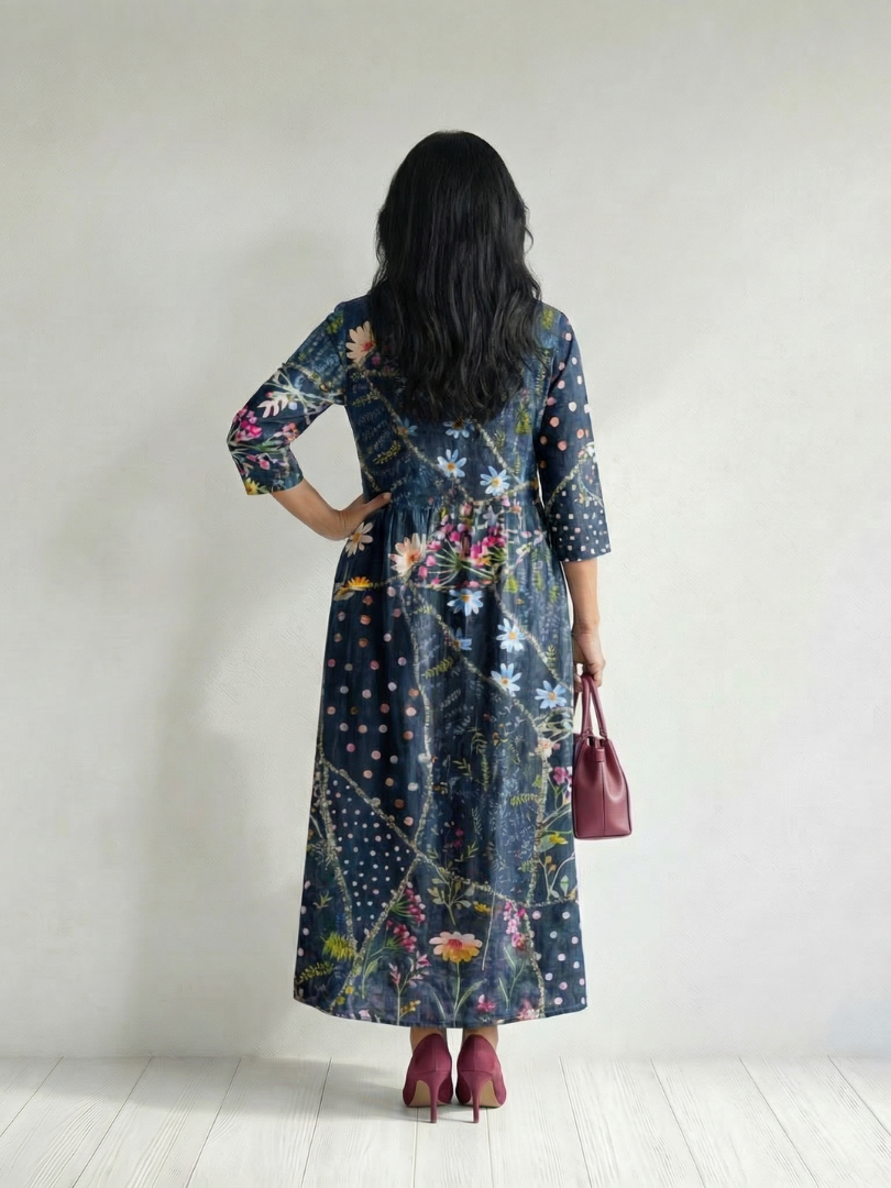Zane | Einfaches Blumen-Midi-Kleid
