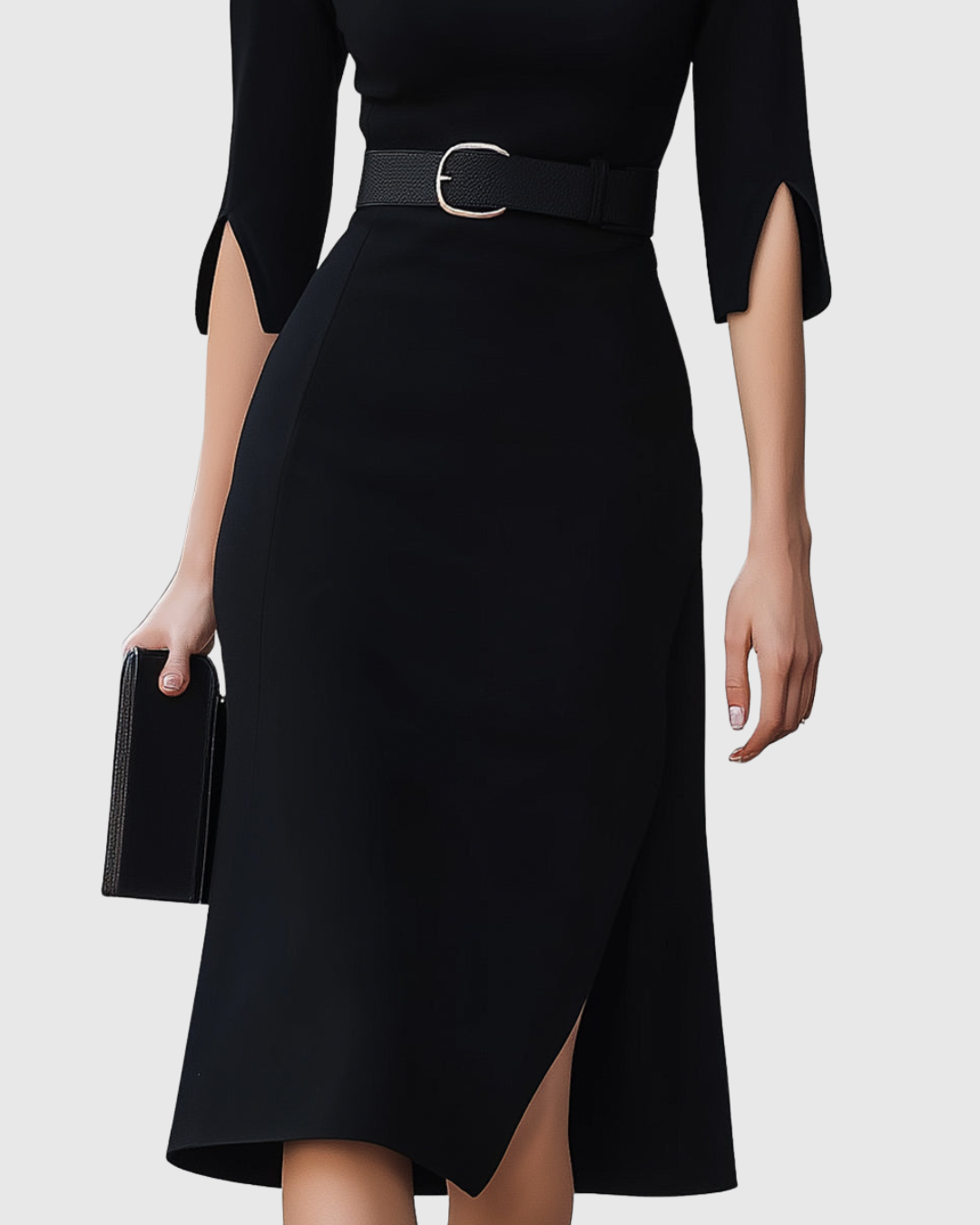 Blythewyn | Klassisch Schwarzes Midikleid