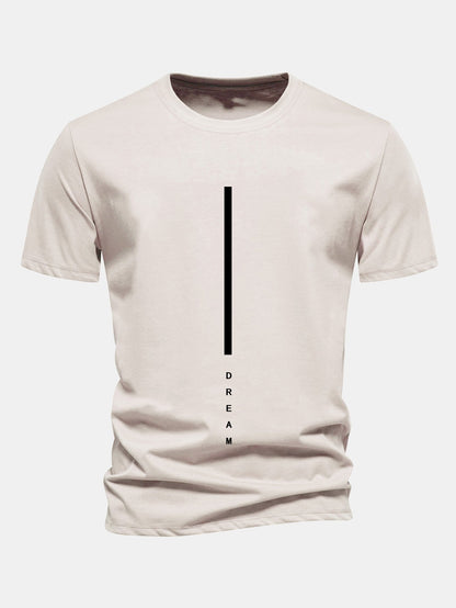 Regulär geschnittenes Traumstreifen-Print Baumwoll-T-Shirt