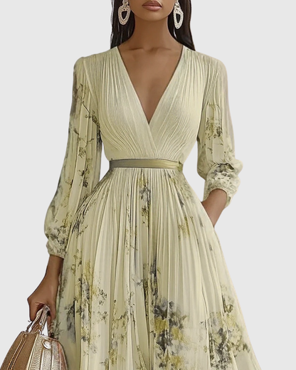 Siena™ - Elegante Plissee Maxi Kleid
