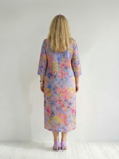 Dörte | Lockeres Midikleid mit Blumenmuster