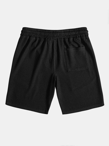 Muscle Fit Rippkragen T-Shirt & Rippdrawstring 7" Shorts