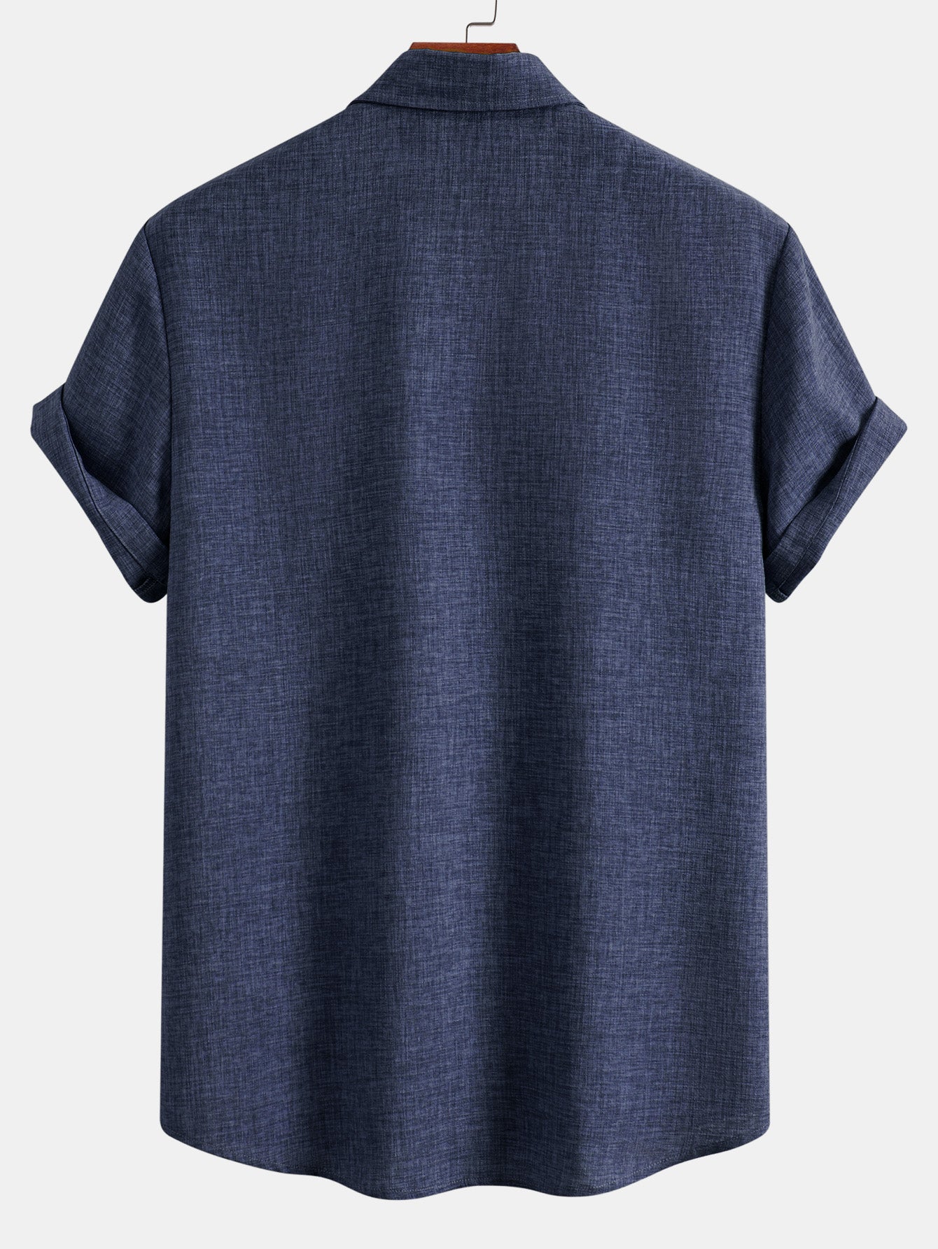 Leinenlook Button-Up Hemd & Crinkle Texturierte Gerade Beinform Hose