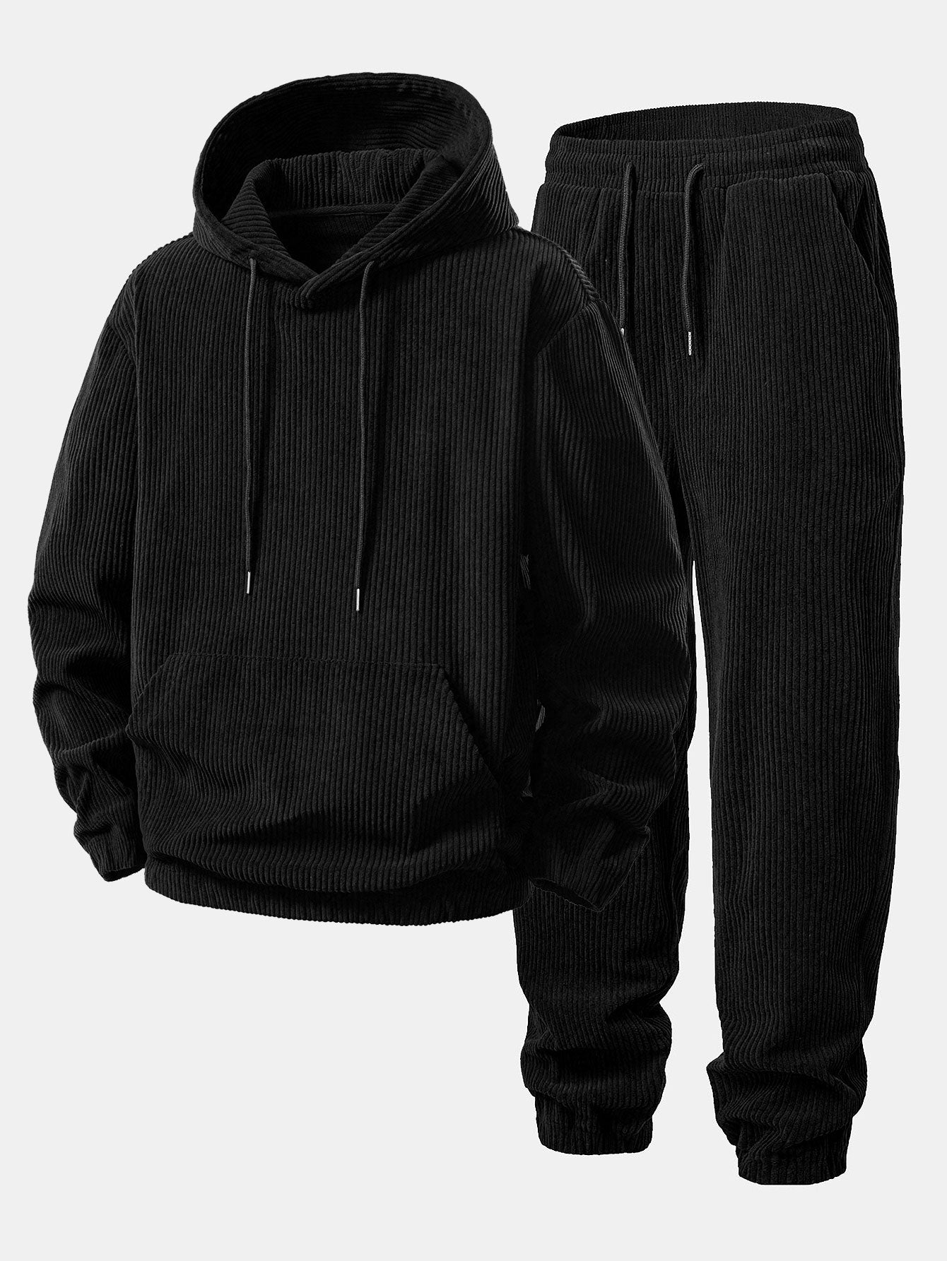 Corduroy-Hoodie mit Kängurutasche & Corduroy-Jogginghose