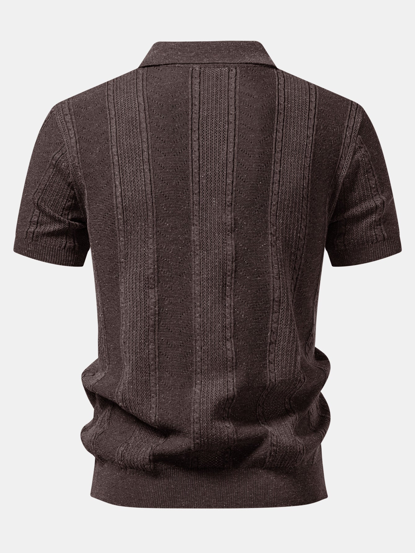 Leinenstrukturiertes Strickpolo & gerade geschnittene Leinenhose