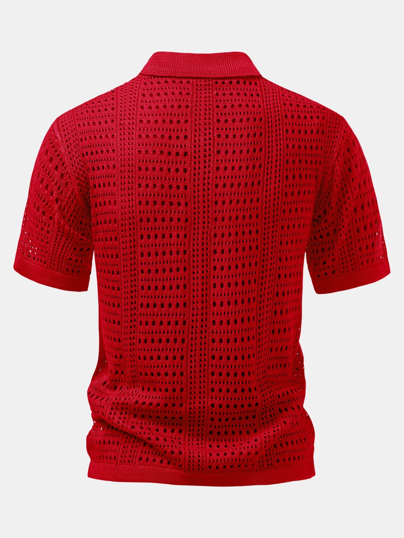 Häkel V-Ausschnitt Polo-Shirt