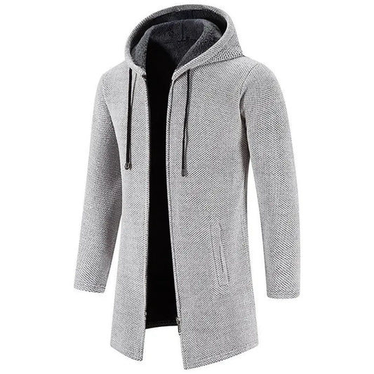 AlpenNord | Herren Hoodie-Cardigan in Mid-Länge mit Reißverschluss & Fleecefutter