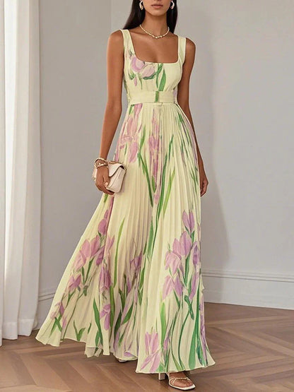 Yara™ - Maxikleid aus Plisseeschiffon