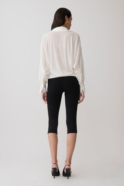 Berkley Draped Langarmshirt - Weiß