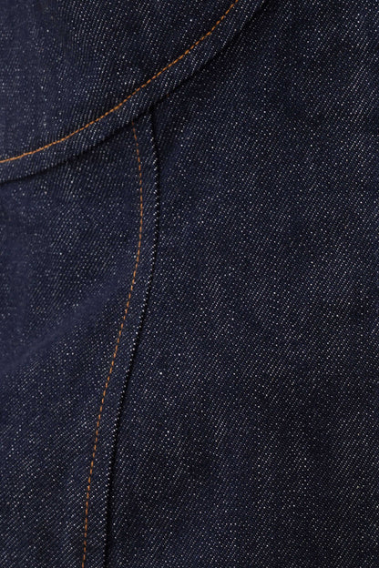 Rema Halter Longline Denim Top - Gewaschenes Indigo Blau