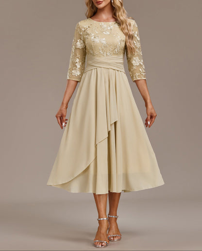Elin™ - Champagnerkleid mit zarten Stickereien