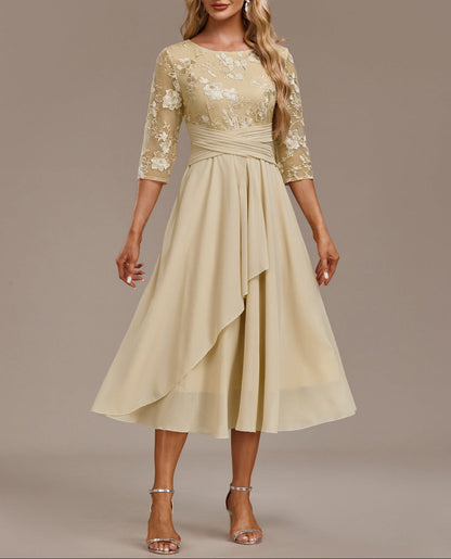 Elin™ - Champagnerkleid mit zarten Stickereien