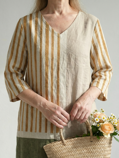 Soren | Leicht gestreiftes Midi-Kleid