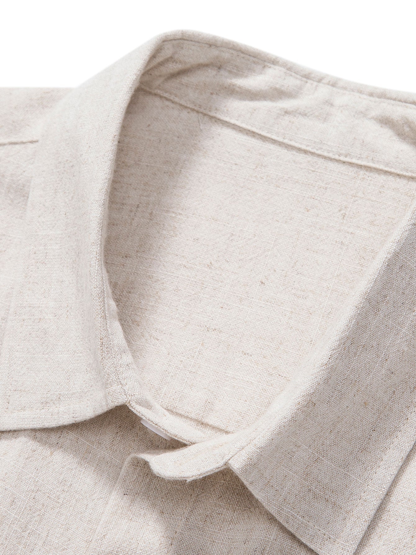 Leinen-Rayon-Mischung Knopf-Down-Shirt & Crinkle-texturierte 5"-Shorts