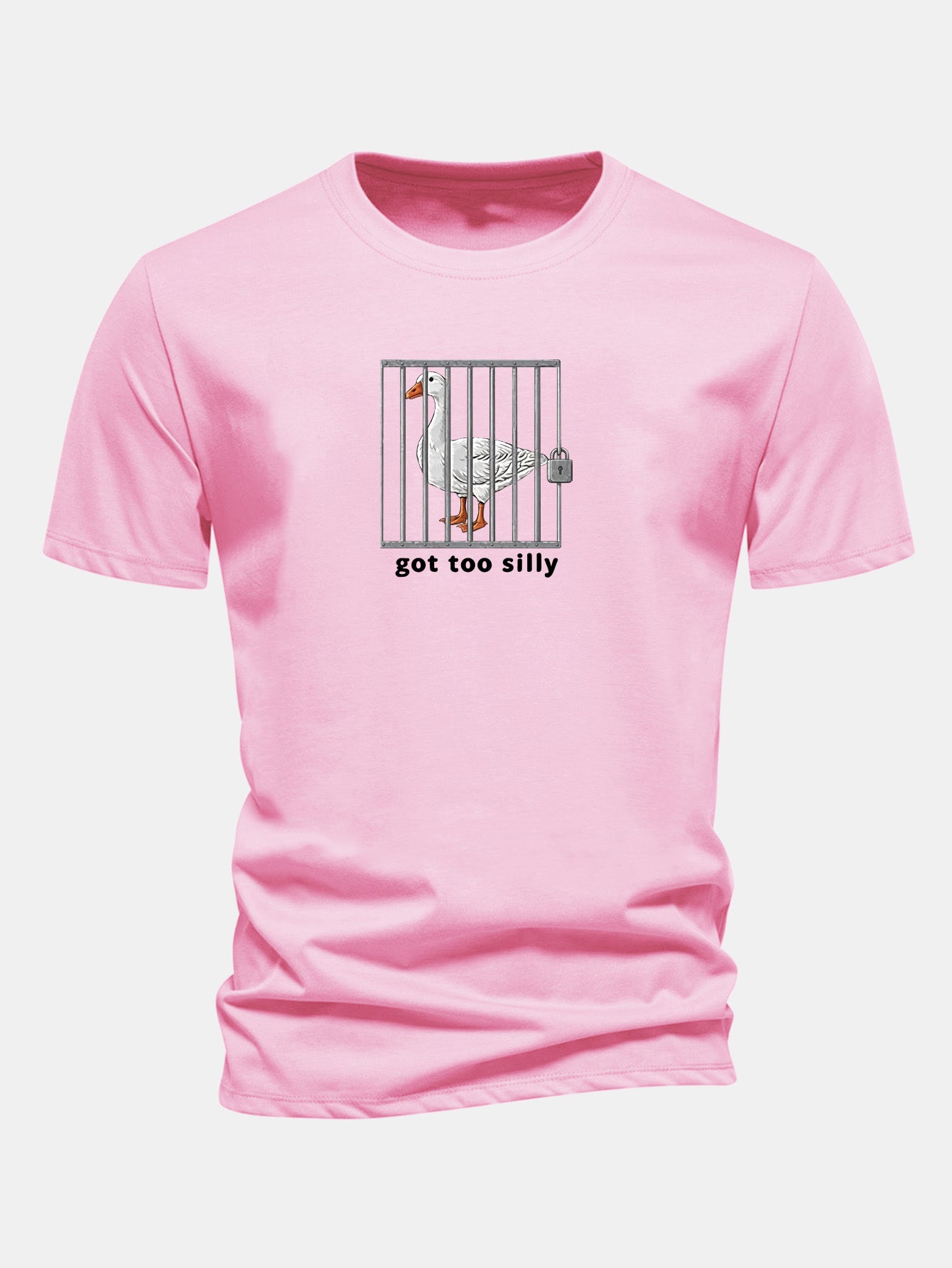 Regulär geschnittenes T-Shirt mit lustigem Gänse-Druck