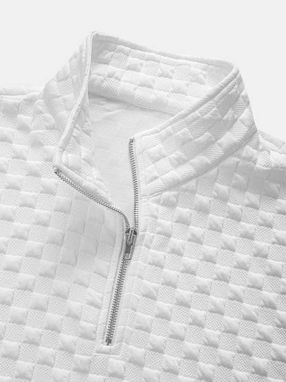 Schachbrett Jacquard Quarter Zip Sweatshirt & Jogginghosen