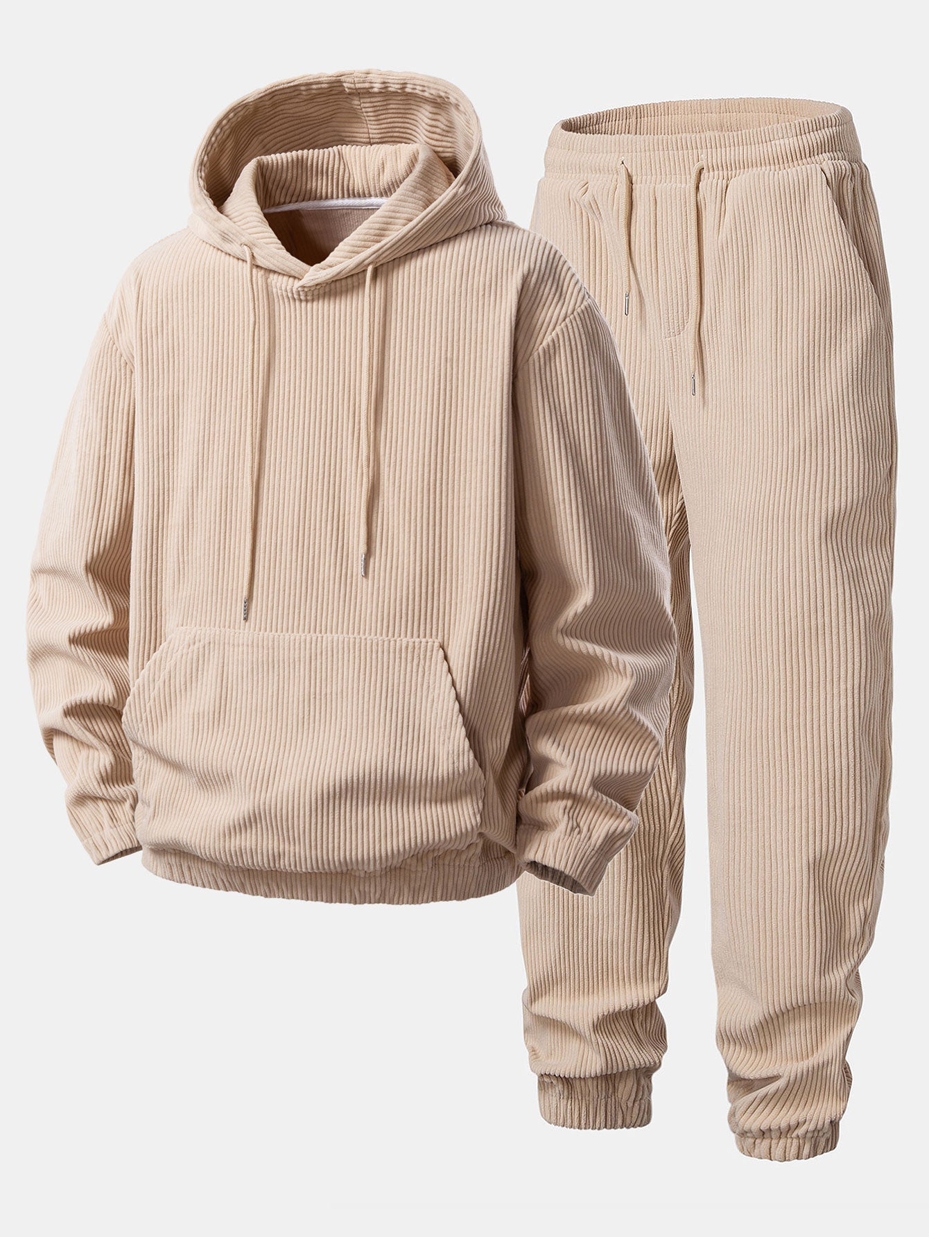 Corduroy-Hoodie mit Kängurutasche & Corduroy-Jogginghose