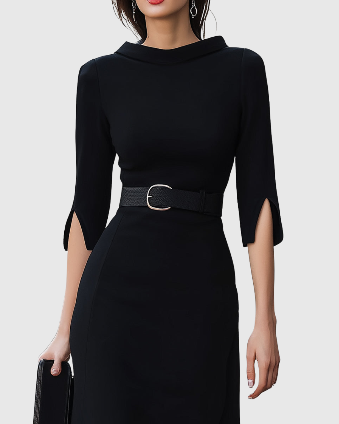 Blythewyn | Klassisch Schwarzes Midikleid
