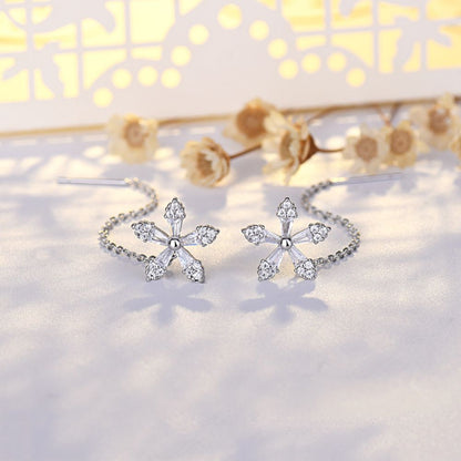 Blumendraht Diamant Ohrringe Paar