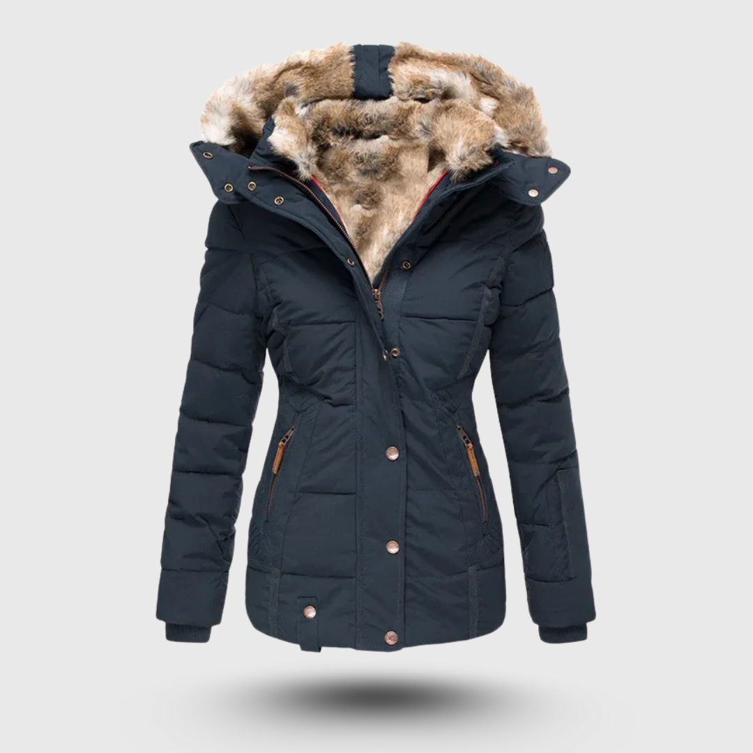 Hanne™ - Veste d'hiver avec col en fourrure et coupe ajustée