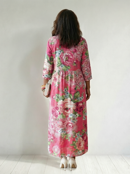 Andrea | Midi-Kleid mit Blumenmuster