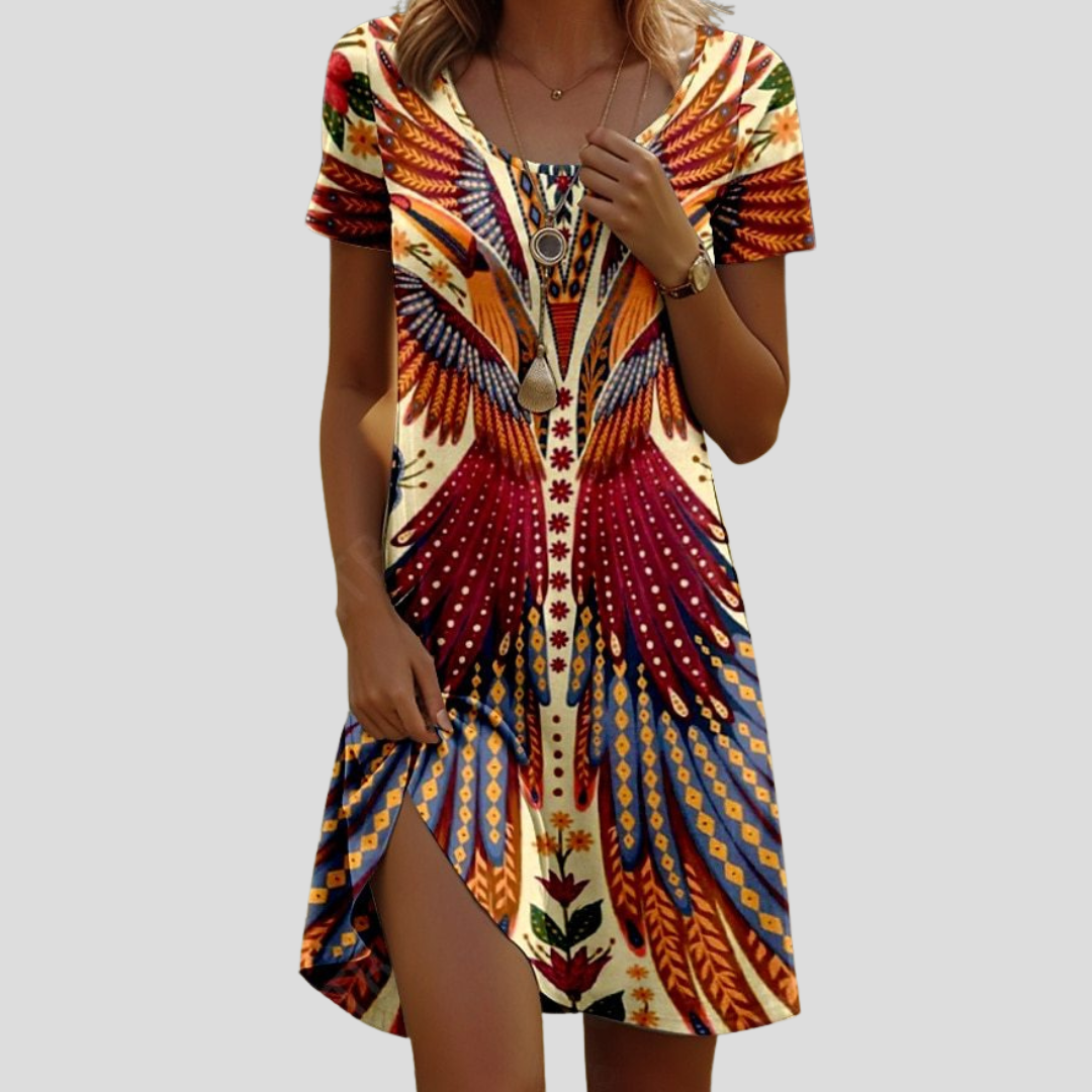 Isla™ – Kleid mit indisch inspiriertem Print und Rundhalsausschnitt