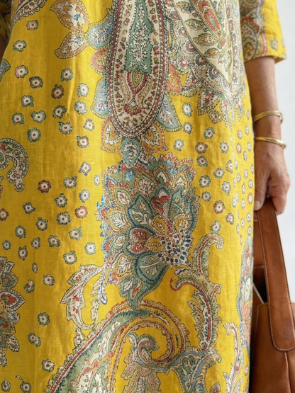 Clara | Paisley Midikleid mit weicher Passform