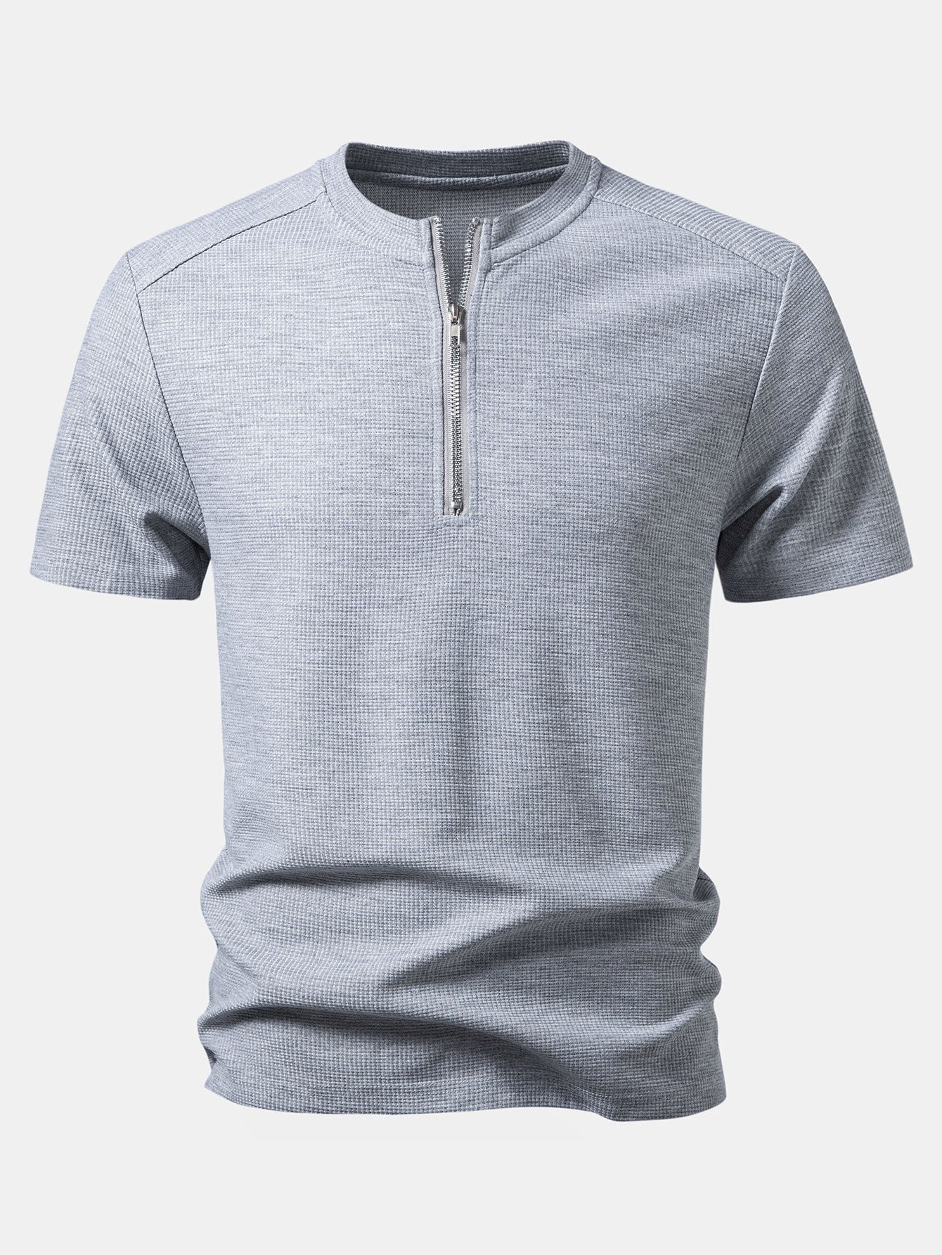Waffel Viertel Reißverschluss T-Shirt & 2-in-1 Waffel 7″ Shorts