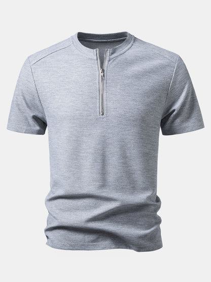 Waffel Viertel Reißverschluss T-Shirt & 2-in-1 Waffel 7″ Shorts