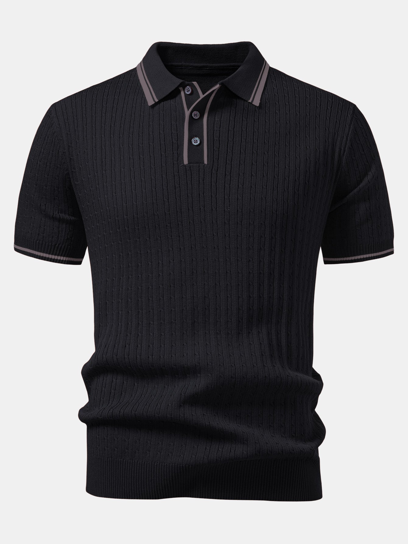 Kontrastbesatz Gedrehtes Jacquard Strick Polo & Slim Fit Tapered Hose
