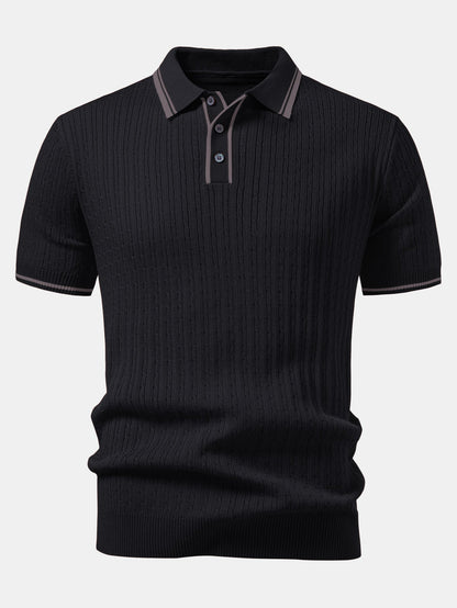 Kontrastbesatz Gedrehtes Jacquard Strick Polo & Slim Fit Tapered Hose