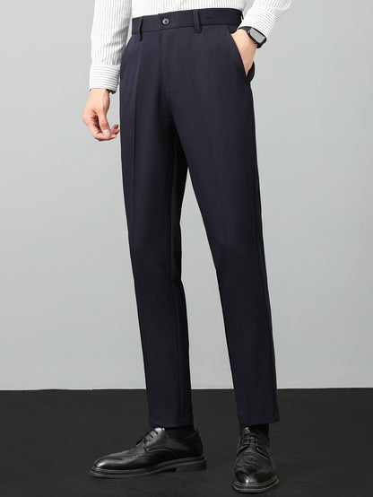 Leinentexturiertes Strickhemd & Slim Fit Tapered Hose