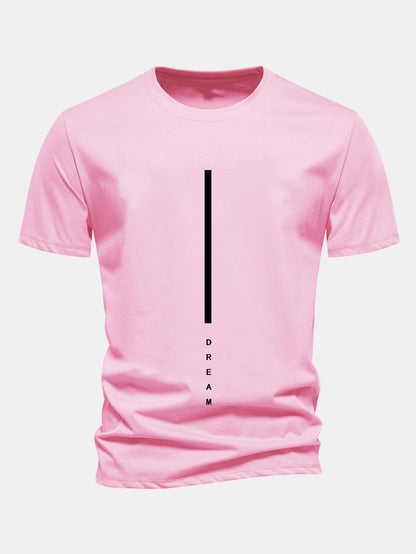 Regulär geschnittenes Traumstreifen-Print Baumwoll-T-Shirt