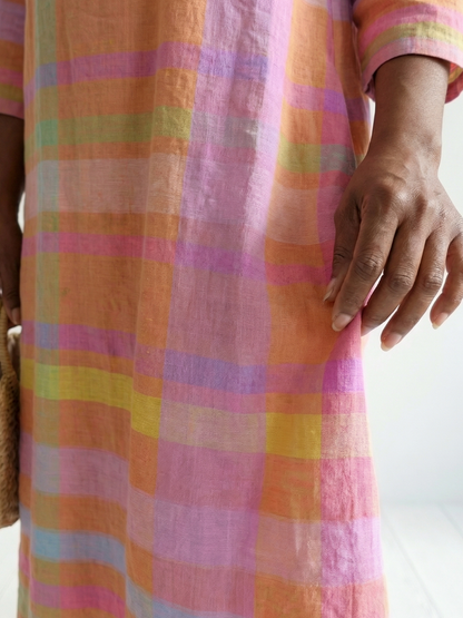 Tessa | Leichtes Drapiertes Streifen-Midi-Kleid
