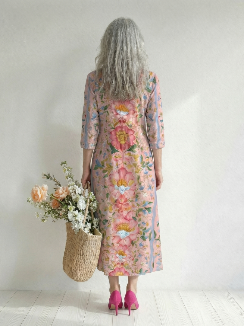Katharina | Leichtes Blumen-Midikleid