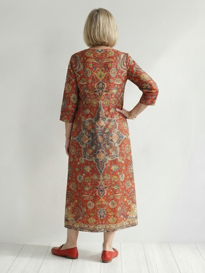 Marlene | Patchwork Midikleid mit weicher Passform