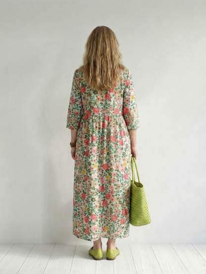 Sabine | Geblümtes Midikleid mit sanftem Fall
