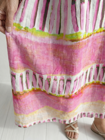 Calla | Easy Flow Gemustertes Streifen Midi Kleid