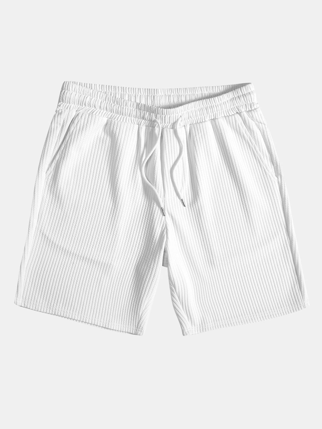 Muscle Fit Rippkragen T-Shirt & Rippdrawstring 7" Shorts