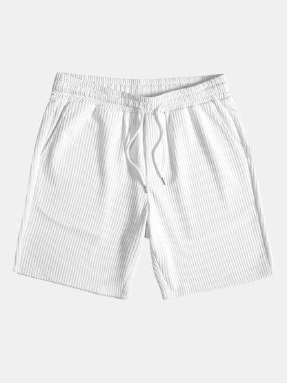 Muscle Fit Rippkragen T-Shirt & Rippdrawstring 7" Shorts