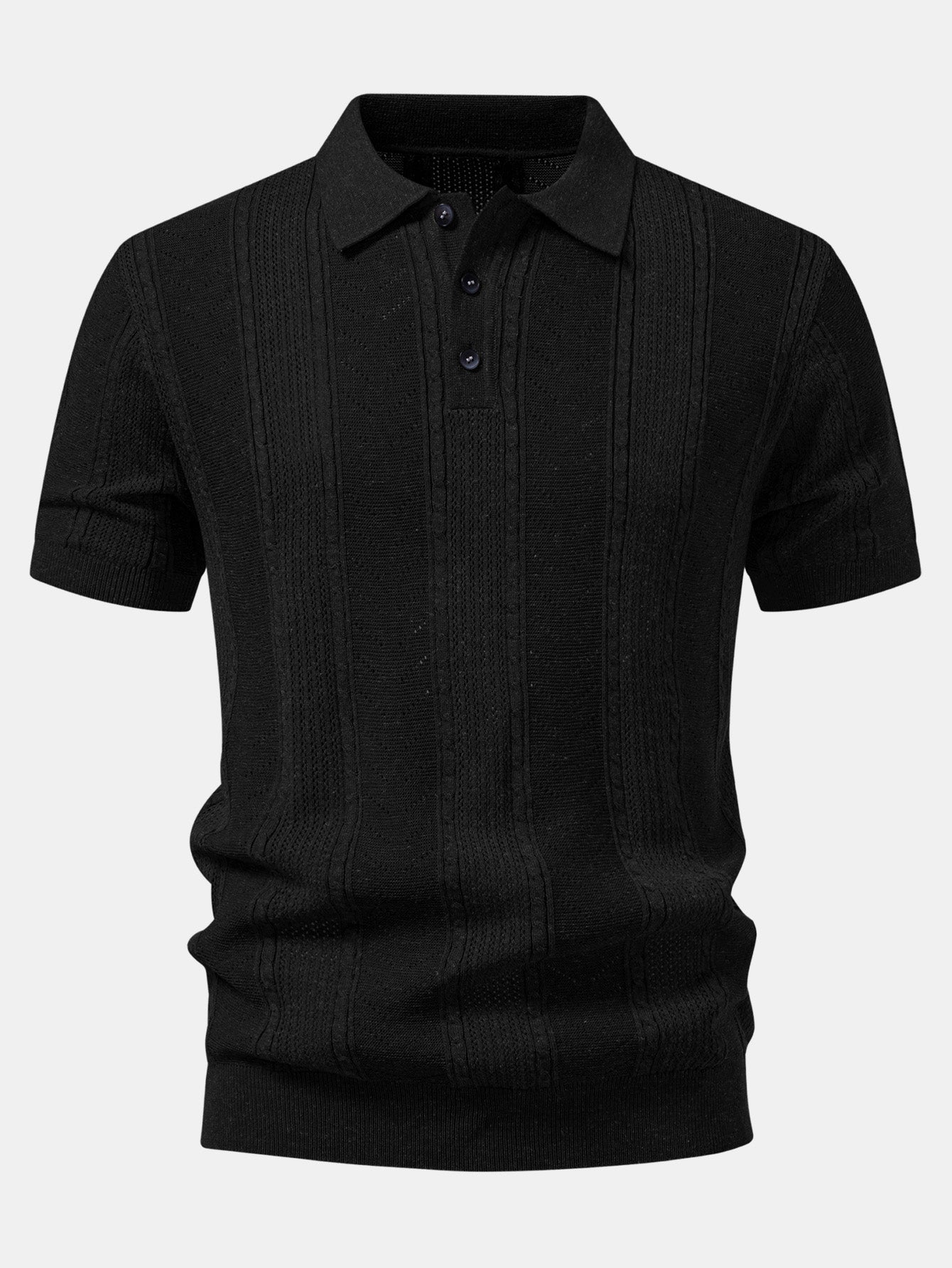 Leinenstrick-Polo & Slim Fit tapered Hose